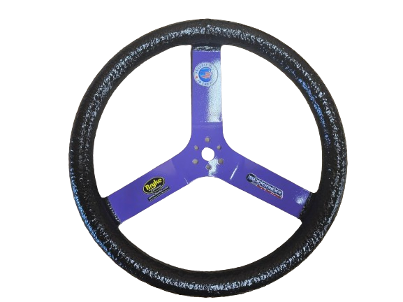 Superior Steering Wheel 15" Dish Steering Wheel Black Outer Purple Spoke