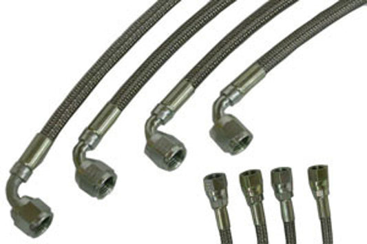 Braided Brake lines#4 90 deg 4 pack