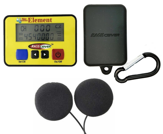 RACEceiver Element Rechargeable with Rubber Holster and Helmet Speaker