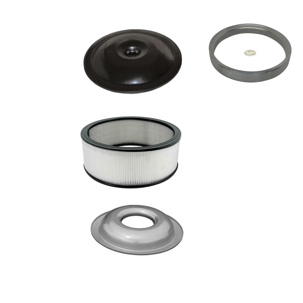 Air Cleaner Combo Kit Sure Seal Paper Filter Aluminum 14 x 4 Airfilter Black Top