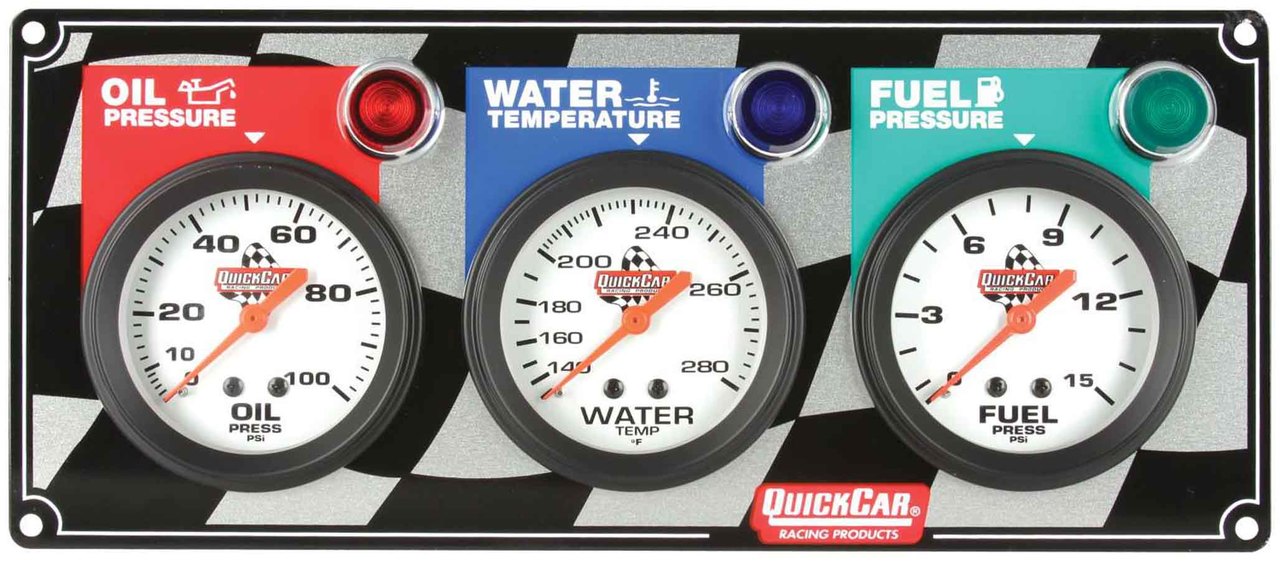 QuickCar Three Gauge Panel OP WT FP