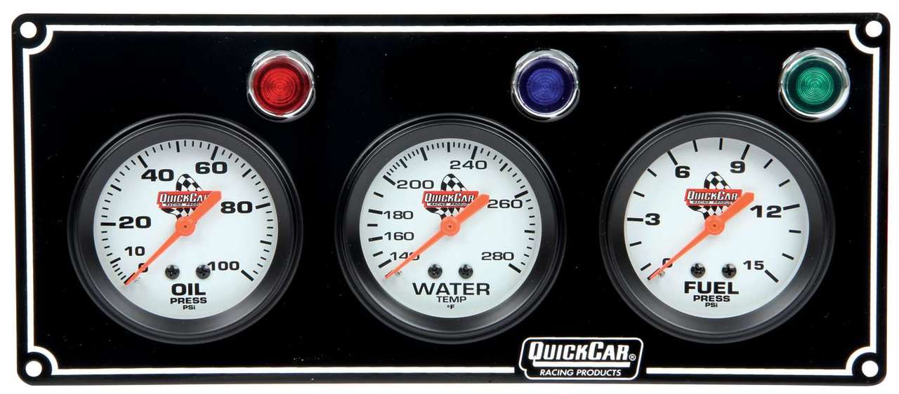 QuickCar Three Gauge Black Panel