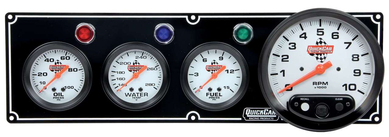 QuickCar Three Gauge Panel with Tach Black