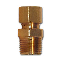 Brass Fitting 3/16 compression x 1/8 Male