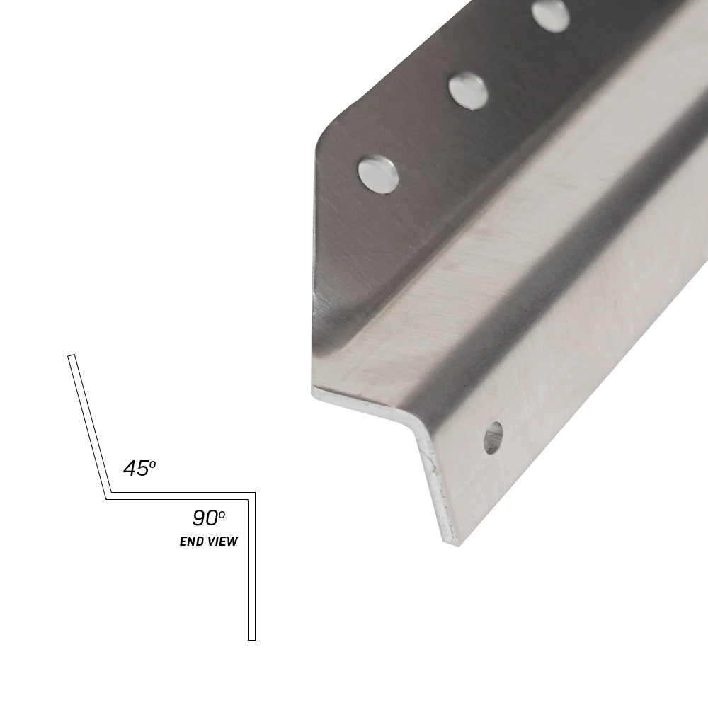 Aluminum Angle 45deg. w/ 90 deg. Bend 66in